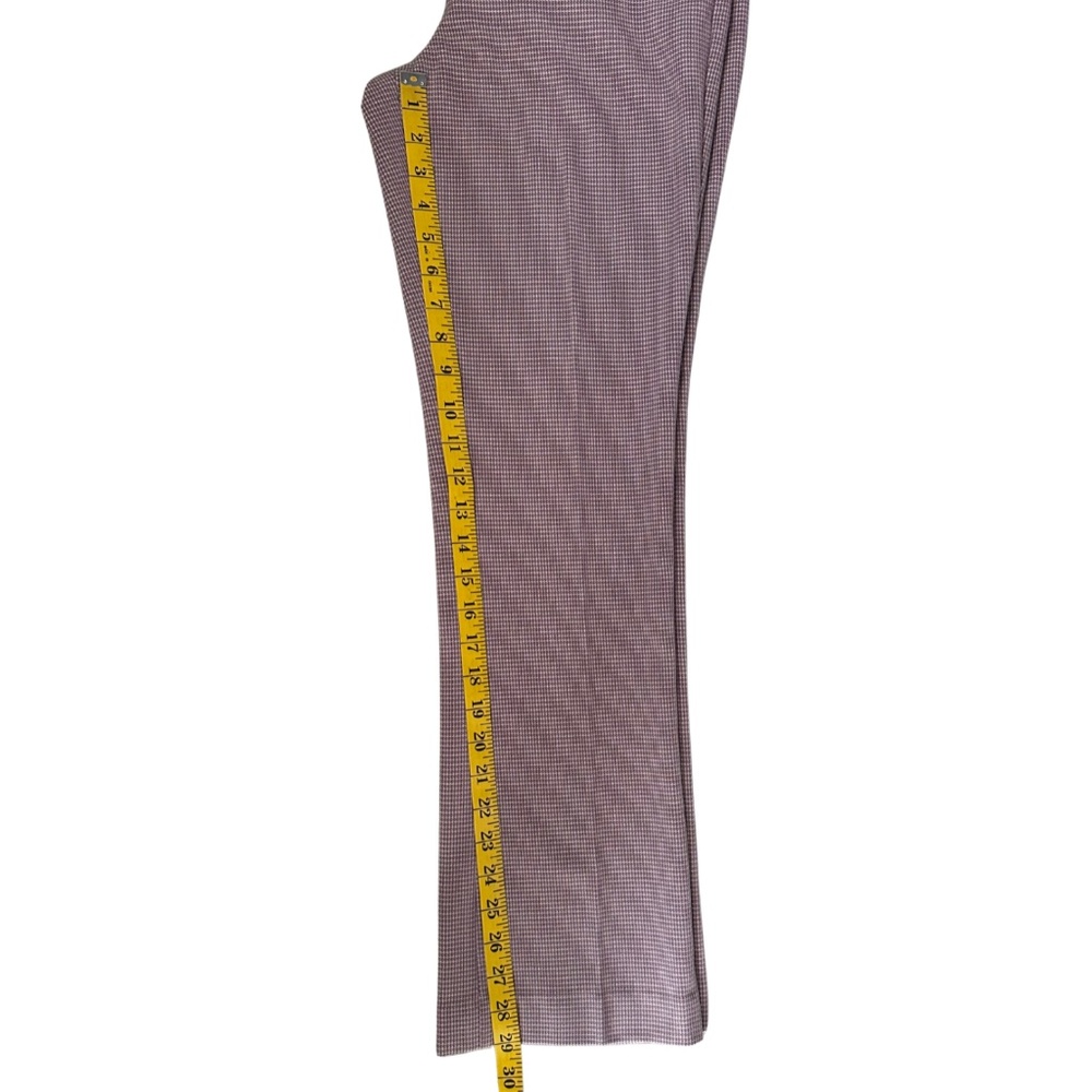 Express Columnist Barely Boot Pants Womens 4S Mid Rise Stretch Pink Houndstooth - Picture 4 of 9